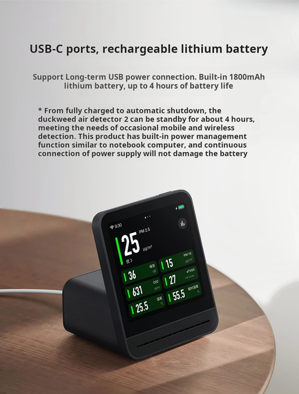 Аналізатор якості повітря Xiaomi Qingping ClearGrass Air Detector Gen 2 (CGS2) Black | Зображення 5