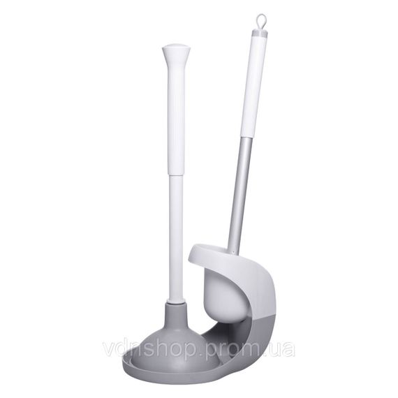 Набір для чищення унітазу: йоржик для чищення туалету з підставкою та вантузом 50 (см) щітка для унітазу HP-35015-28