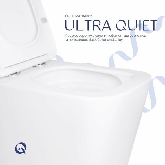 Унитаз подвесной Qtap Tern Ultra Quiet безободковый с сиденьем Soft-close WHITE QT17332303AW | Зображення 4