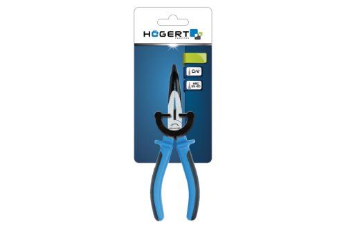 Плоскогубці подовжені вигнуті, CrV, 200, HT1P024 уп 1 шт Hoegert | Зображення 1