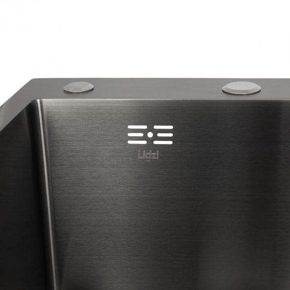 Мийка для кухні інтегрована Lidz Handmade H7849BR крило праворуч (LDH7849BRPVD43625) Brushed Black PVD 3,0/1,0 мм | Зображення 3