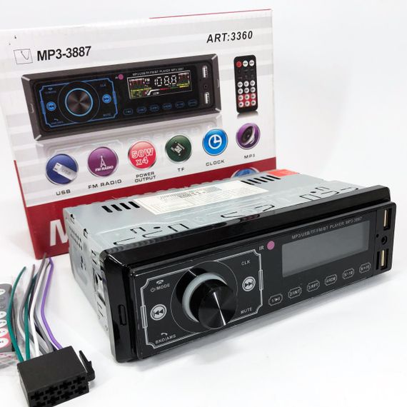 Автомагнітола MP3 3887 ISO 1DIN сенсорний дисплей LED/LCD, Автомобільна магнітола 1din штатна | Зображення 2