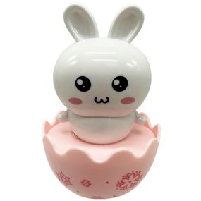 Дитяча неваляшка "Зайчик" 657-55(White) 7,5 см, брязкальце