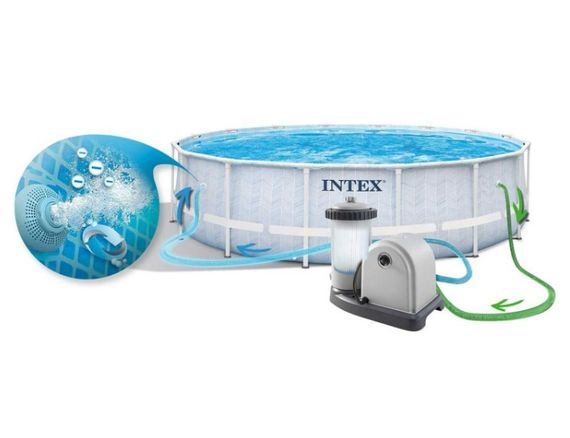 Басейн каркасний 17 в 1 INTEX 26746, 488 х 122 см, біло-синій (DM-26746-17W1) | Зображення 4