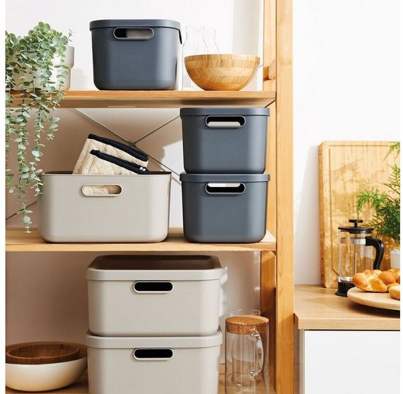 Контейнер для хранения вещей с крышкой Rotho (Рото) Albula 20 л (10557) Капучино | Зображення 4