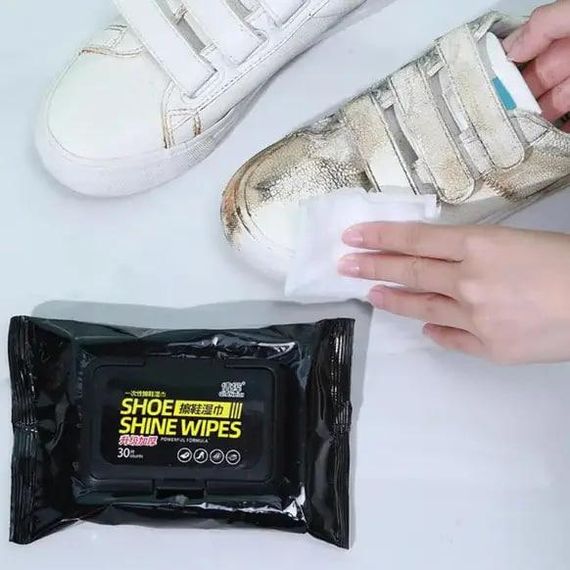 Вологі серветки Shoe Shine Wipes 80 шт • Серветки для догляду за взуттям | Зображення 3