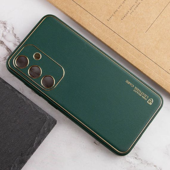 Кожаный чехол Xshield для Samsung Galaxy S24+ Зеленый / Army Green | Зображення 3