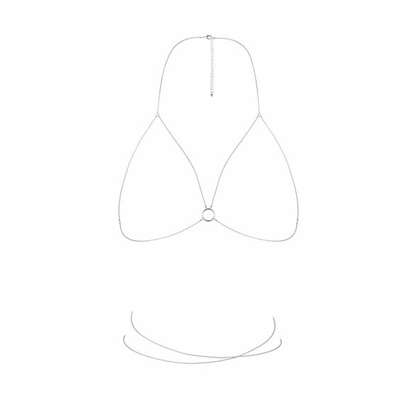 Ланцюжок портупея Bijoux Indiscrets Magnifique Bra Chain - Silver, прикраса на тіло | Зображення 2