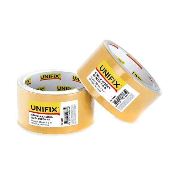 Лента клейкая двухсторонняя на тканевой основе 50мм*5м UNIFIX