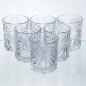 Набір чарок для настоянок Rocks Glass 6 штук по 75 мл з рельєфним візерунком HP-17-8