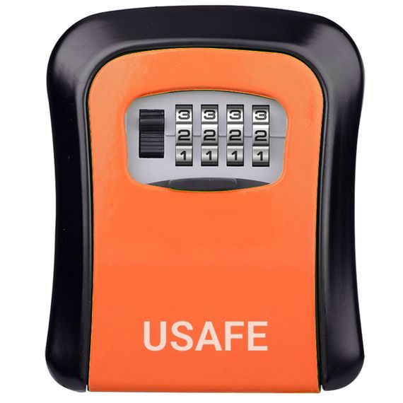 Антивандальний зовнішній міні сейф для ключів uSafe KS-03, з кодовим замком, настінний, Помаранчевий | Зображення 1