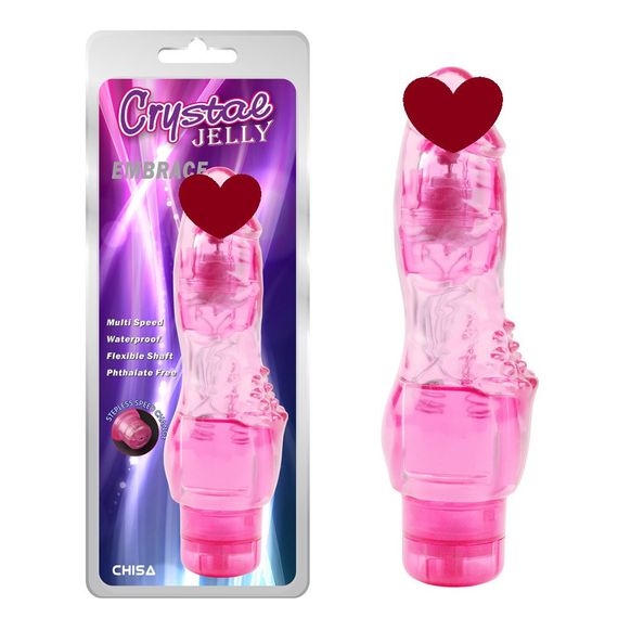 Вібратор Chisa Crystal Jelly Embrace з рельєфом в області клітора для додаткової стимуляції Sex Aura