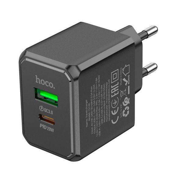 МЗП Hoco CS14A PD20W+QC3.0 (1USB-A/1C) Black | Зображення 2