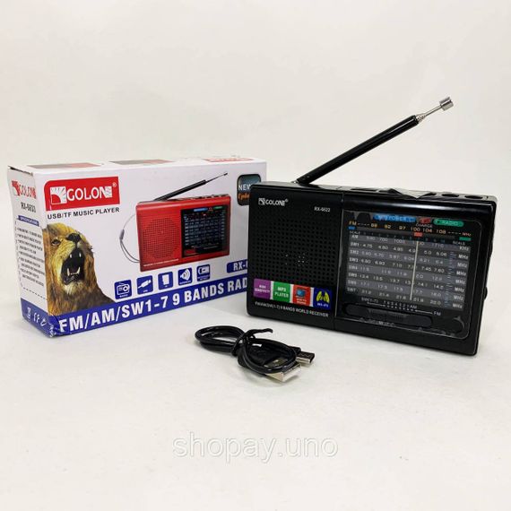 FM-приймачі MP3 USB Golon RX-6622, Радіо з підтримкою флеш-карт, Радіоприймачі з флешкою, Ретрорадіо TY-37 | Зображення 2