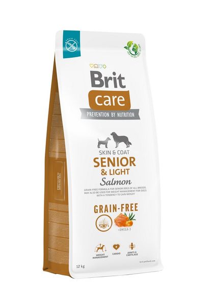 Корм Brit Care Grain Free Senior and Light Salmon сухий з лососем для літніх собак 12 кг