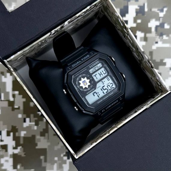 Годинник наручний Patriot 010BKPO Поліція Чорні + Коробка. | Зображення 2