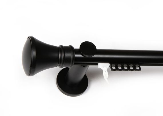 25 мм Карниз імпрессіон металевий однорядний Чорний матовий