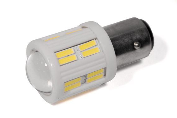 Світлодіодна лампа StarLight T25/5 28 (24+4 лінза) діодів 4014 BAY15d 3.5 W 12 V-24 V WHITE/ кераміка/