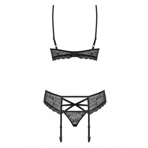 Комплект з поясом для панчіх Obsessive 818-SEG-1 L / XL, Черный, L/XL | Зображення 2