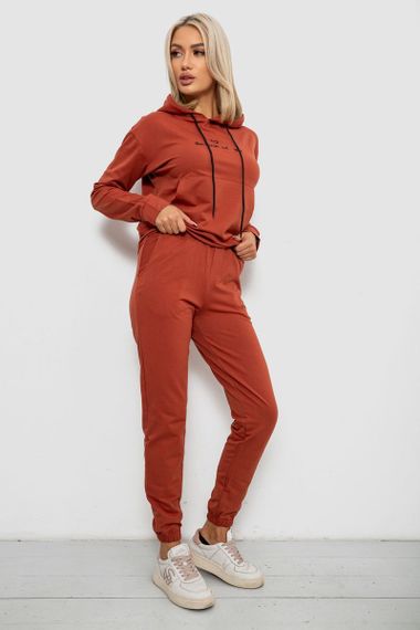 Спортивний костюм жіночий двонитка, колір теракотовий, 214R1419-002 | Зображення 2