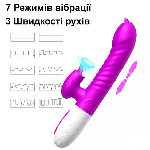 Подвійний вібратор з телескопічними рухами та підігрівом (USB, рожевий) | Зображення 7