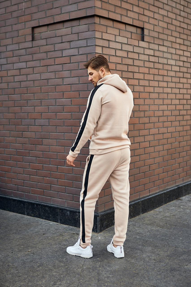 Костюм Лампас Зима бежево-чорний S M, бежево-чорний | Зображення 1