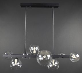 Люстра стельова на 8 лампочок 27861 Чорний 35-65х28х77 см.