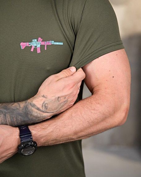 Тактична потовідводяща футболка gun oliva ПП4645 | Зображення 4