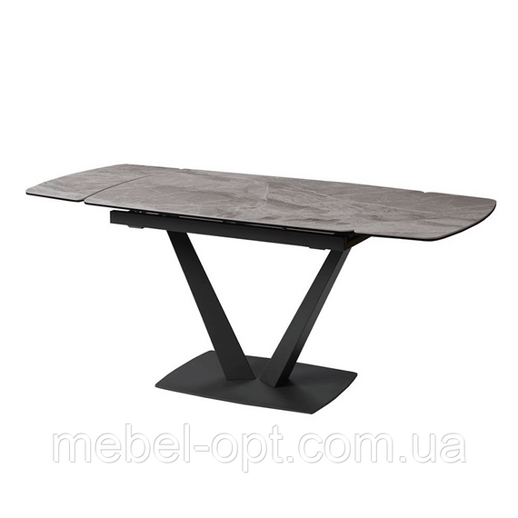 Стіл Elvi Light Grey, сіра кераміка імітація каменю 1200 (+500) х800х760 мм