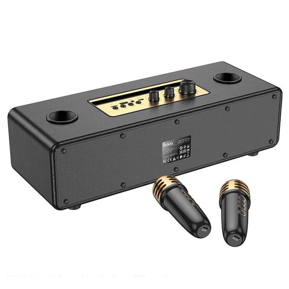 Bluetooth Колонка Hoco BS63 Graceful + два мікрофона Black | Зображення 1