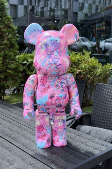 Фигурка  Bearbrick Valentine Medicom Toy дизайнерська статуетка ведмідь Беарбрік 70 см mb045 рожева