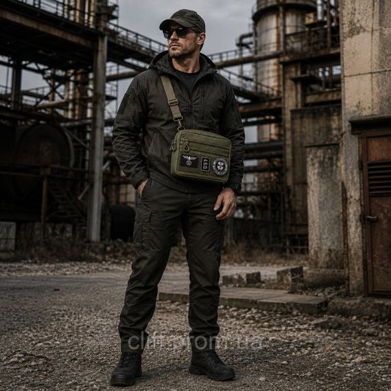Чоловіча тактична сумка EDC Cordura 600D, сумка для патчів 25×20×5,5 см хакі | Зображення 4