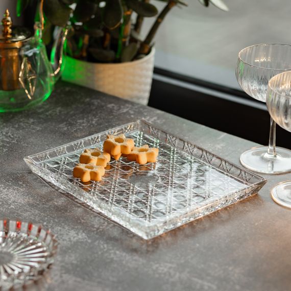 Блюдо для закусок Lirmartur стеклянное 24,5*20,5*2 см HP-YH-38 | Зображення 3