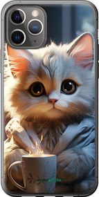 Чохол на iPhone 11 Pro Білий кіт "5646u-1788-2448"