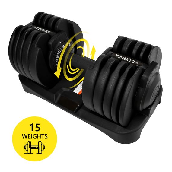 Гантеля з регульованою вагою Cornix 2.5-24 кг XR-0405 Black | Зображення 5