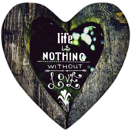 Подушка серце XXL Life is nothing without love 57x57 см (6PS_WOL002)