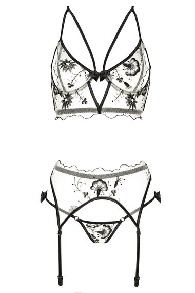 Комплект Beauty Night SAVANNAH SET thong, garter belt Екрю L/XL | Зображення 5