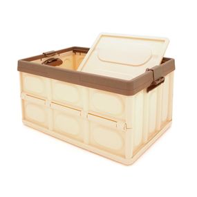 Органайзер пластиковий з кришкою у багажник автомобіля, 410x280х230mm, 30л, Brown