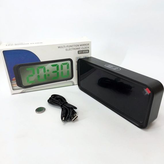 Настільний електронний годинник цифра DT-6508, Настільний годинник з термометром і вологоміром JH-91 | Зображення 4