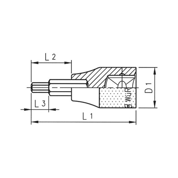 Головка торцева 1/2" з насадкою HEX, SW13x60 | Зображення 1