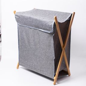 Корзина для белья на подставке 52×30×60 (см) мягкая Серый HP-41-17