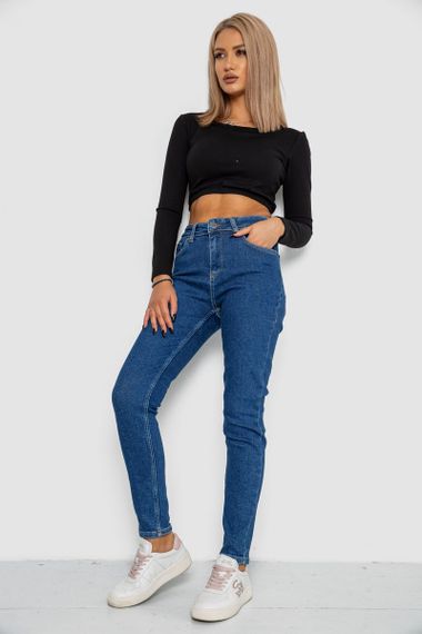 Джинси жіночі Mom-fit стрейч, колір синій, 244R1132 | Зображення 1