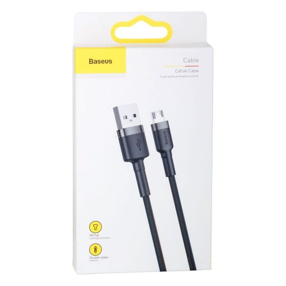 Кабель USB Baseus USB to Micro 2.4A CAMKLF-B Колір Сіро-Чорний, G1 | Зображення 1