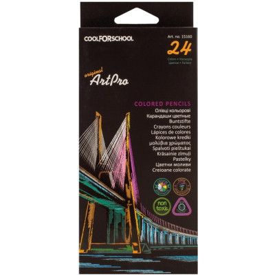 Карандаши цветные Cool For School Art Pro профессиональные 24 цвета (CF15160) - Топ Продаж!