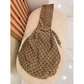 Брендовый слинг-сумка для переноски собак и котов, кенгуру через плечо Gucci, коричневая