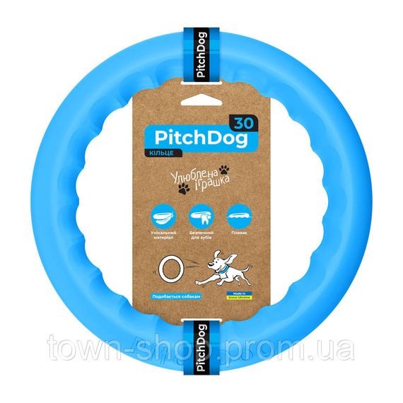 Кольцо для апортировки PitchDog30, диаметр 28 см голубой