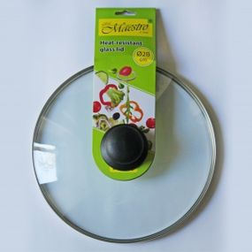Кришка скляна Maestro 28 см MR-0028 універсальна для каструль і сковорідок