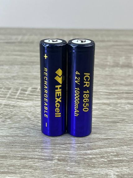Акумулятор 18650 HEXcell 10000 мА·год 4.2В Li-ion із захистом від короткого замикання для ліхтарів і портативної техніки Синій | Зображення 4