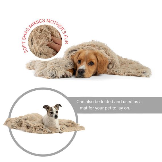Лежанка для собак Outward Hound Best Friends Donut Shag Blanket Shag, бежевий, 101 х 76 см | Зображення 4