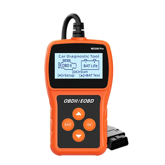 Сканер OBD2, діагностичний інструмент, зчитувач кодів несправностей, тестер акумулятора MS309PRO | Зображення 2